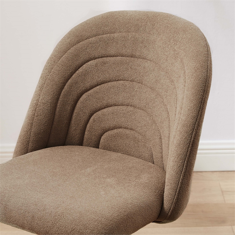 Linon Stormy Adjustable Swivel Office Chair Black Metal Base in Beige Fabric