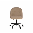 Linon Stormy Adjustable Swivel Office Chair Black Metal Base in Beige Fabric