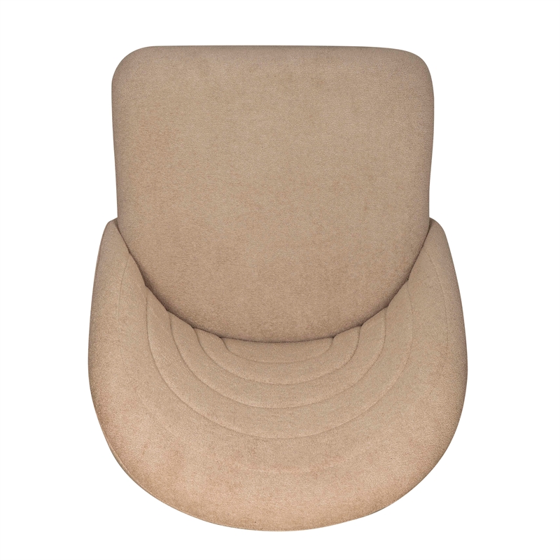 Linon Stormy Adjustable Swivel Office Chair Black Metal Base in Beige Fabric