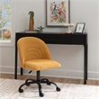 Linon Stormy Adjustable Swivel Office Chair Black Metal Base in Yellow Fabric