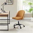 Linon Stormy Adjustable Swivel Office Chair Black Metal Base in Yellow Fabric
