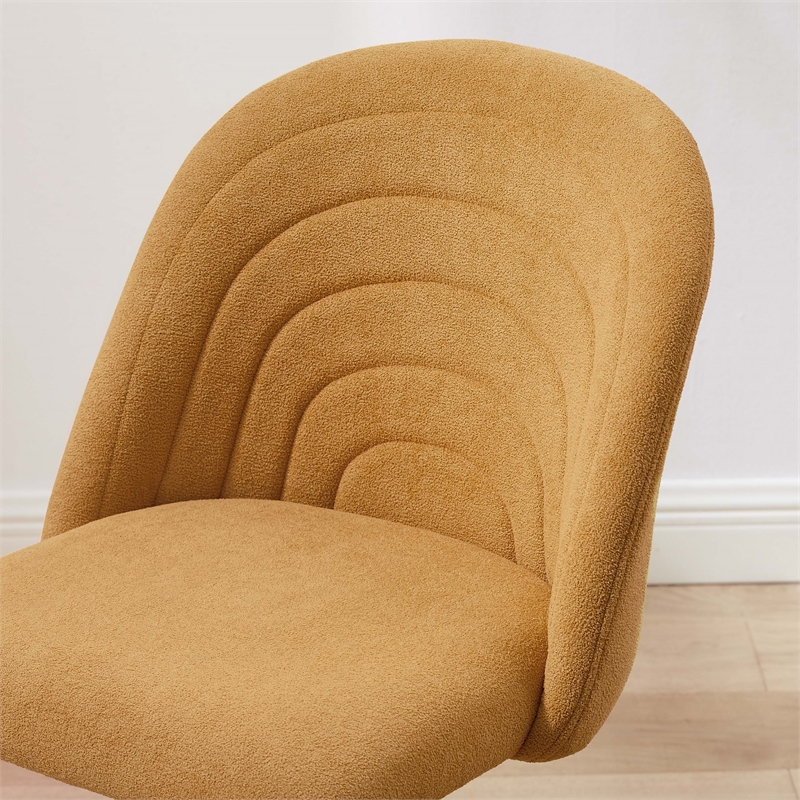 Linon Stormy Adjustable Swivel Office Chair Black Metal Base in Yellow Fabric