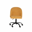 Linon Stormy Adjustable Swivel Office Chair Black Metal Base in Yellow Fabric
