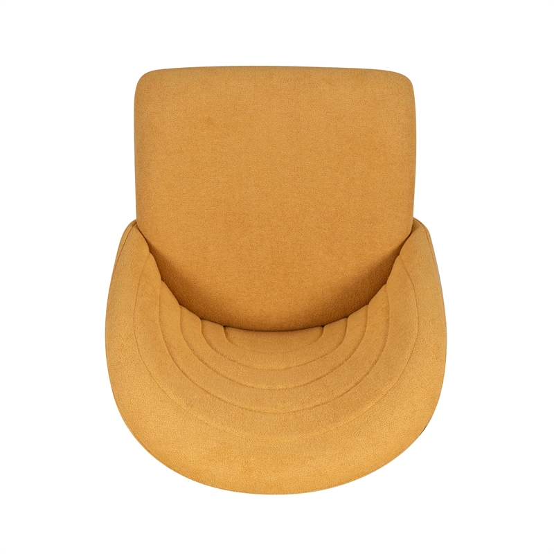 Linon Stormy Adjustable Swivel Office Chair Black Metal Base in Yellow Fabric