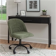 Linon Stormy Adjustable Swivel Office Chair Black Metal Base in Green Fabric