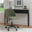 Linon Stormy Adjustable Swivel Office Chair Black Metal Base in Green Fabric