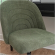 Linon Stormy Adjustable Swivel Office Chair Black Metal Base in Green Fabric