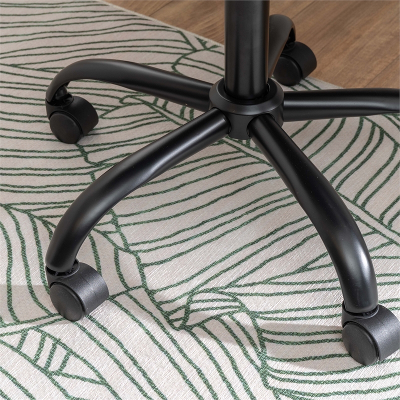 Linon Stormy Adjustable Swivel Office Chair Black Metal Base in Green Fabric