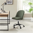 Linon Stormy Adjustable Swivel Office Chair Black Metal Base in Green Fabric