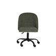 Linon Stormy Adjustable Swivel Office Chair Black Metal Base in Green Fabric
