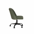 Linon Stormy Adjustable Swivel Office Chair Black Metal Base in Green Fabric