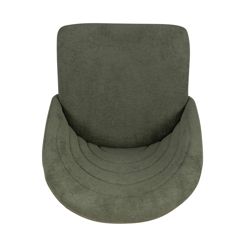 Linon Stormy Adjustable Swivel Office Chair Black Metal Base in Green Fabric