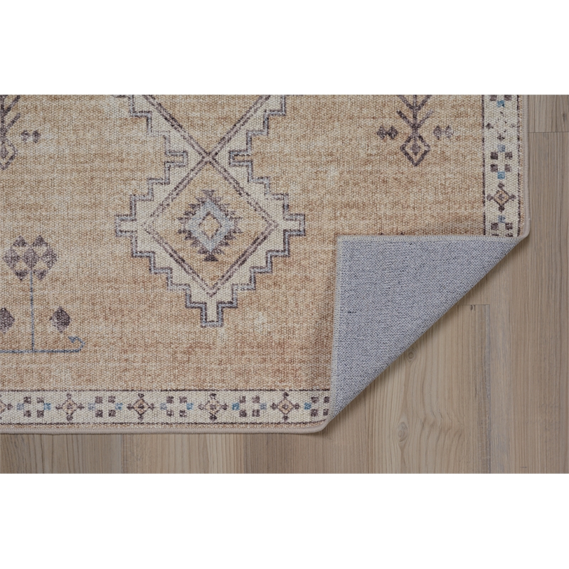 Linon Dillon Wren Sand and Ivory 3' X 5' Accent Rug