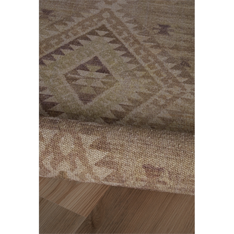 Linon Dillon Tifton Sand and Brown 5' X 7' Area Rug
