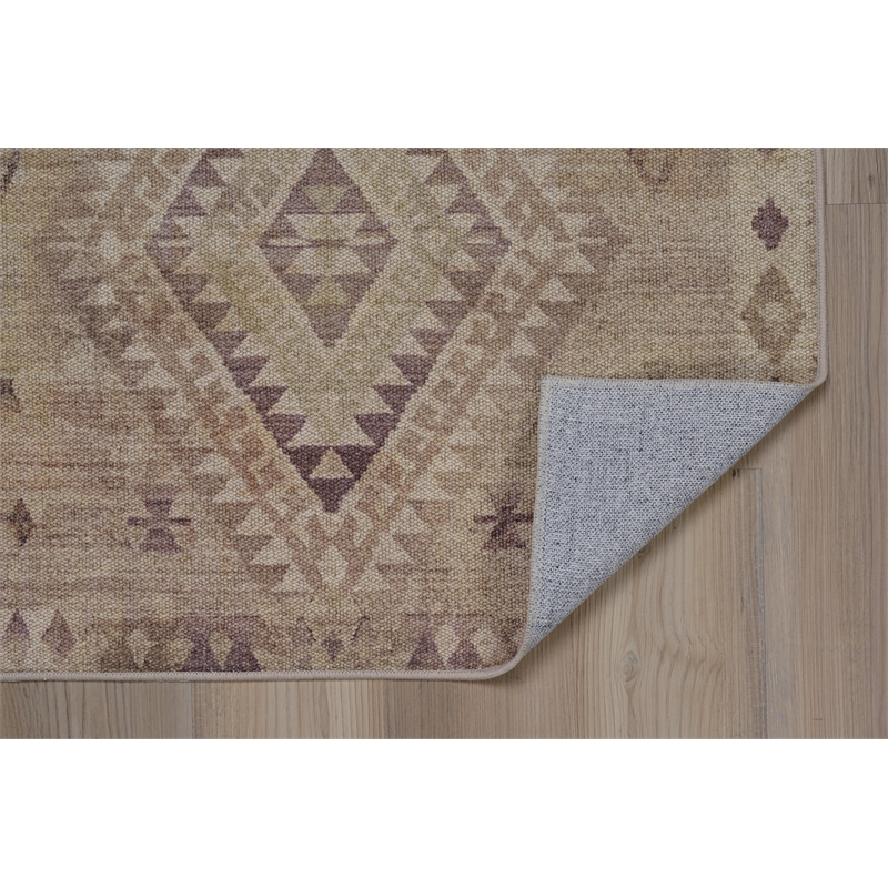 Linon Dillon Tifton Sand and Brown 5' X 7' Area Rug