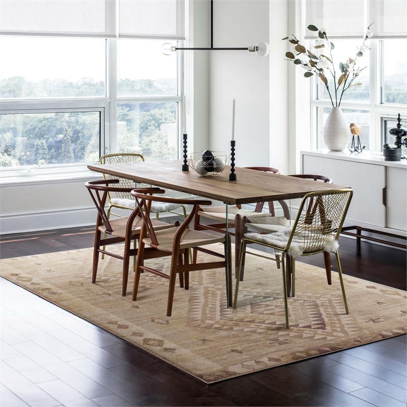 Linon Dillon Tifton Sand and Brown 8' X 10' Area Rug