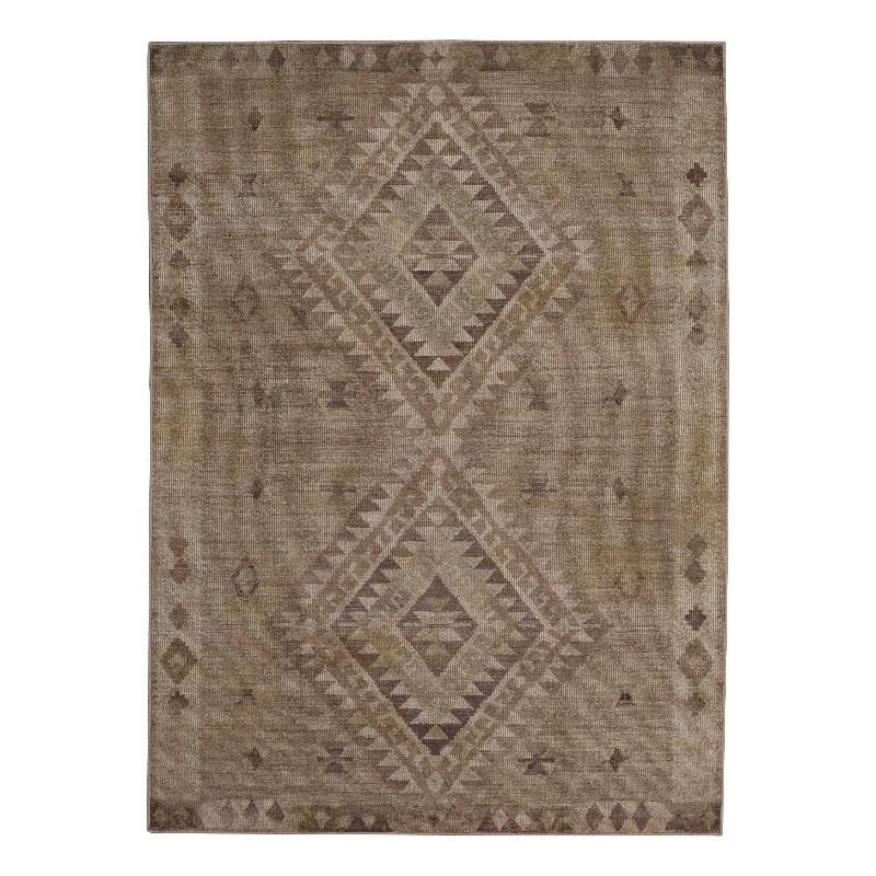 Linon Dillon Tifton Sand and Brown 8' X 10' Area Rug