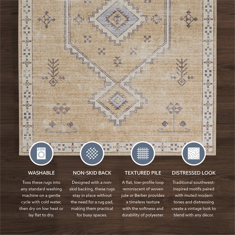 Linon Dillon Wren Sand and Ivory 2'6