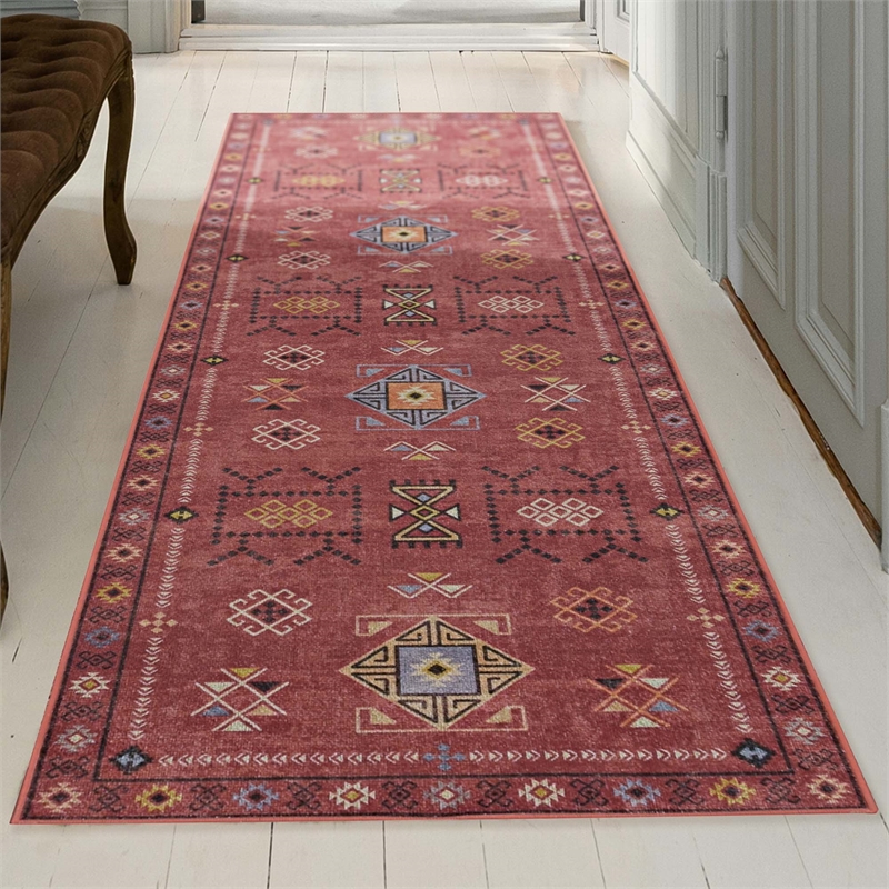 Linon Dillon Austin Red and Cream 2'6