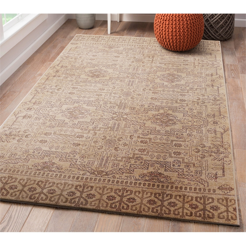 Linon Dillon Sylvester Sand and Beige 5' X 7' Area Rug