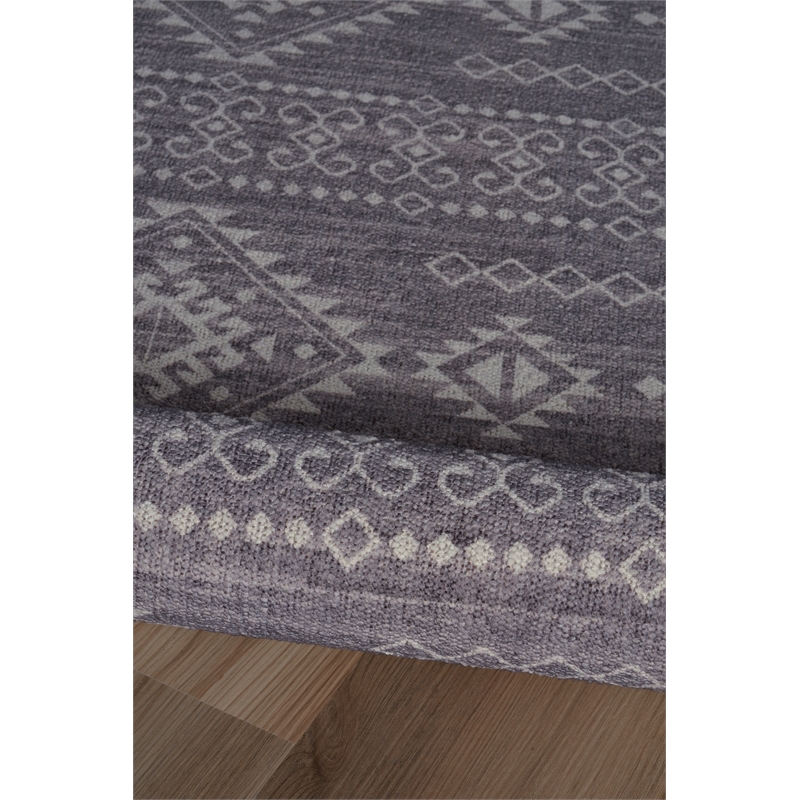 Linon Dillon Igor Grey and Ivory 3' X 5' Accent Rug