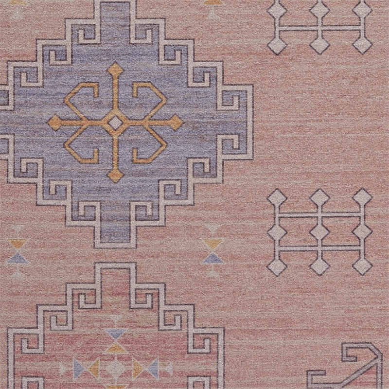 Linon Dillon Emmie Pink and Blue 5' X 7' Area Rug