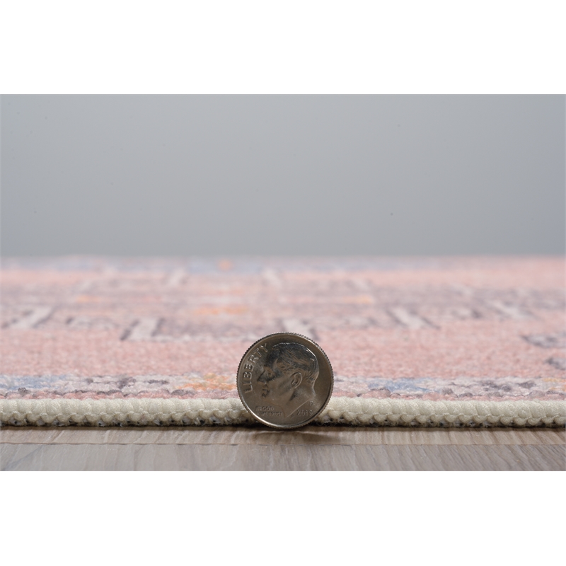 Linon Dillon Emmie Pink and Blue 5' X 7' Area Rug