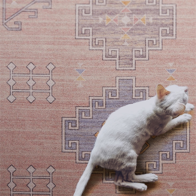 Linon Dillon Emmie Pink and Blue 5' X 7' Area Rug