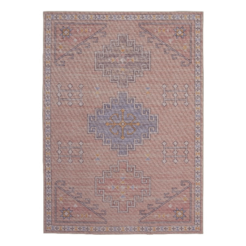 Linon Dillon Emmie Pink and Blue 5' X 7' Area Rug