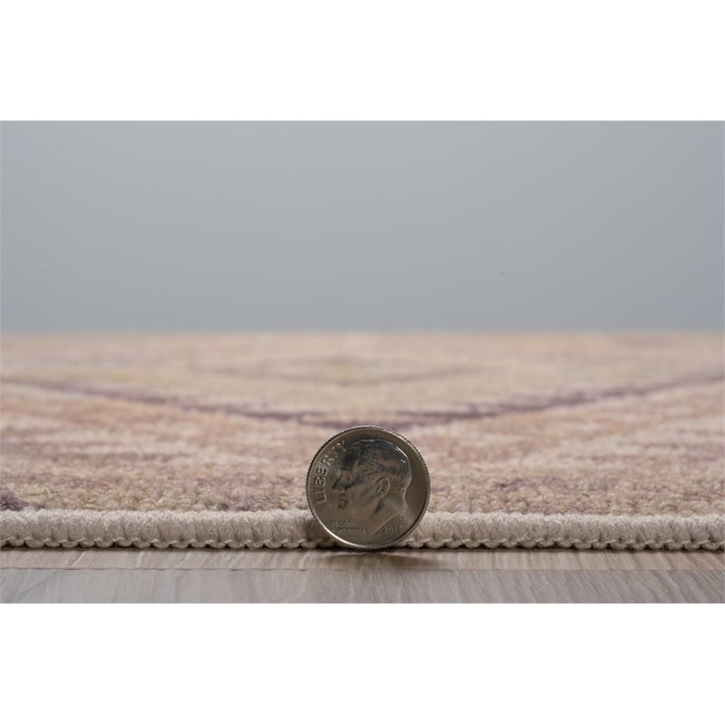 Linon Dillon Tifton Sand and Brown 3' X 5' Accent Rug