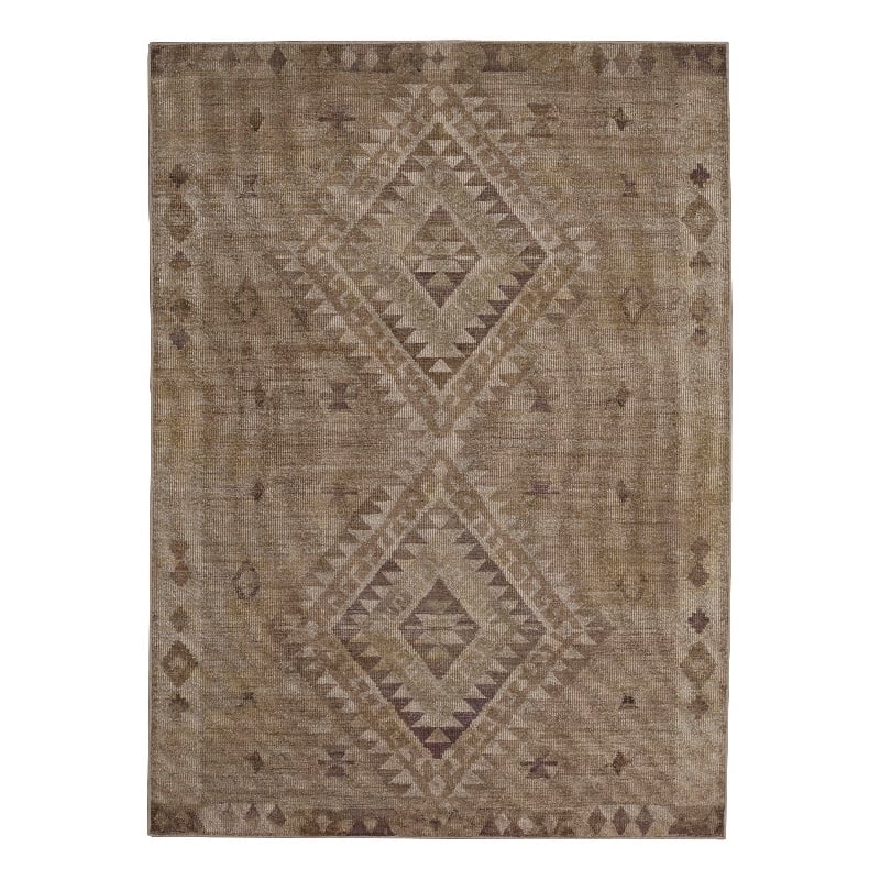 Linon Dillon Tifton Sand and Brown 3' X 5' Accent Rug