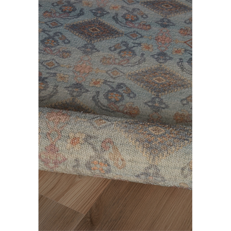 Linon Dillon Cordele Blue and Ivory 5' X 7' Area Rug