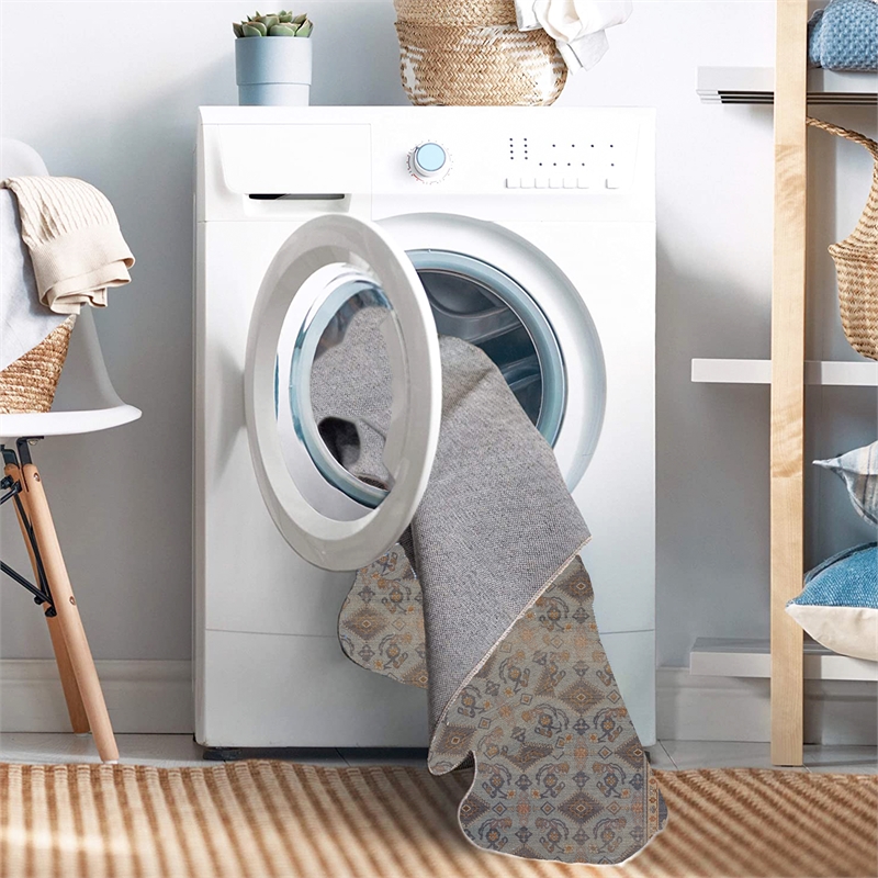 Linon Dillon Cordele Blue and Ivory 8' X 10' Area Rug