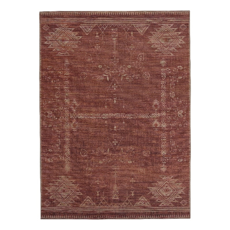 Linon Dillon Macon Brown and Ivory 5' X 7' Area Rug