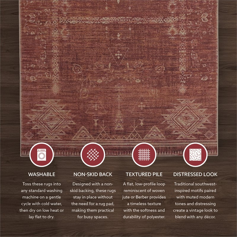 Linon Dillon Macon Brown and Ivory 8' X 10' Area Rug