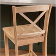 Linon Torino X-Back Counter Stool in Unfinished Solid Rubberwood