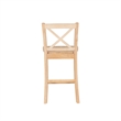 Linon Torino X-Back Counter Stool in Unfinished Solid Rubberwood