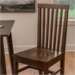 Linon Erwin Slat Back Wood Side Chairs Set of 2 in Walnut Glossy Lacquer Finish