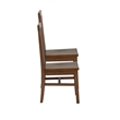 Linon Erwin Slat Back Wood Side Chairs Set of 2 in Walnut Glossy Lacquer Finish