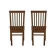 Linon Erwin Slat Back Wood Side Chairs Set of 2 in Walnut Glossy Lacquer Finish
