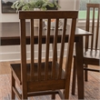 Linon Erwin Slat Back Wood Side Chairs Set of 2 in Walnut Glossy Lacquer Finish