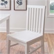 Linon Erwin Slat Back Wood Side Chairs Set of 2 in White Glossy Lacquer Finish