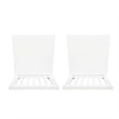 Linon Erwin Slat Back Wood Side Chairs Set of 2 in White Glossy Lacquer Finish