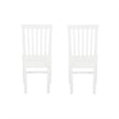 Linon Erwin Slat Back Wood Side Chairs Set of 2 in White Glossy Lacquer Finish