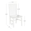 Linon Erwin Slat Back Wood Side Chairs Set of 2 in White Glossy Lacquer Finish