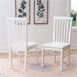 Linon Erwin Slat Back Wood Side Chairs Set of 2 in White Glossy Lacquer Finish