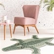 Linon 2' X 3' Jungle Crocodile Shaped Accent Rug in Green Wool