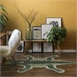 Linon 3' X 5' Jungle Crocodile Shaped Accent Rug in Green Wool