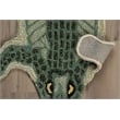 Linon 3' X 5' Jungle Crocodile Shaped Accent Rug in Green Wool