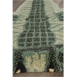 Linon 3' X 5' Jungle Crocodile Shaped Accent Rug in Green Wool